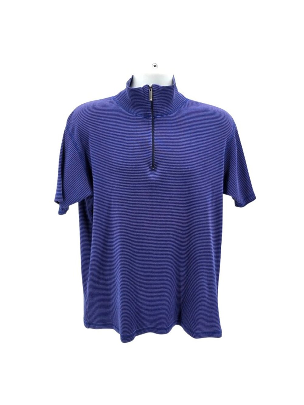 Vintage Polo Sport Ralph Lauren Mens XL Shirt 1/4 Zip Striped Purple Black